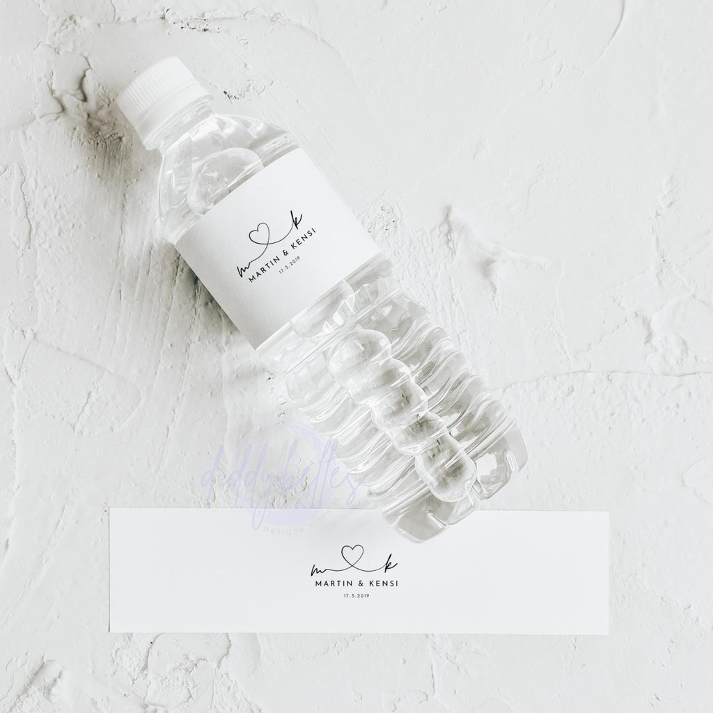 Personalised Wedding Water Bottle Labels