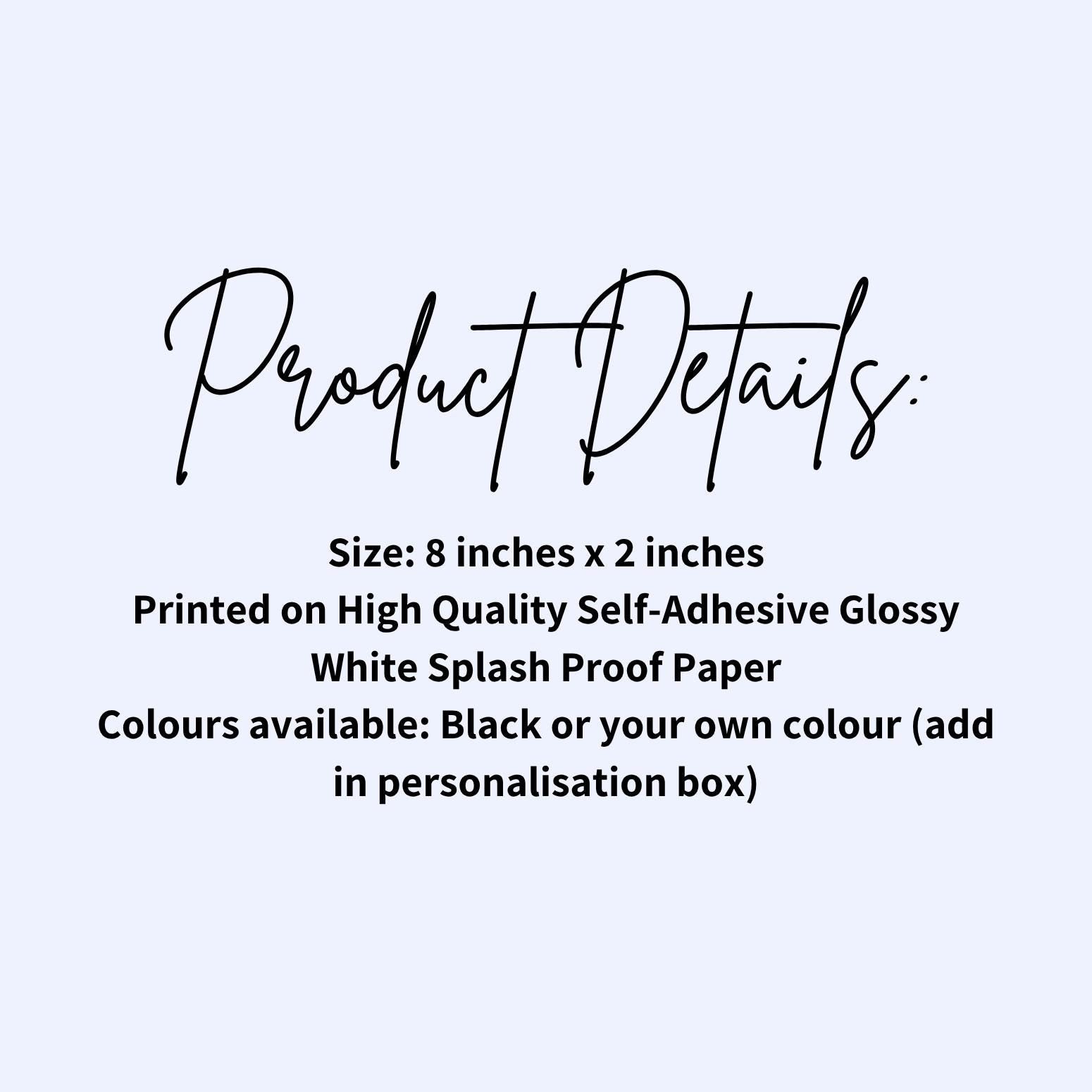 Personalised Wedding Water Bottle Labels