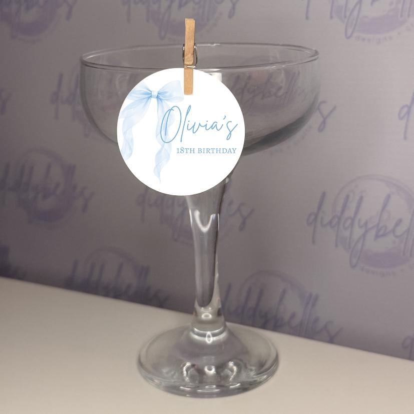 Personalised Bow Birthday Drink Toppers