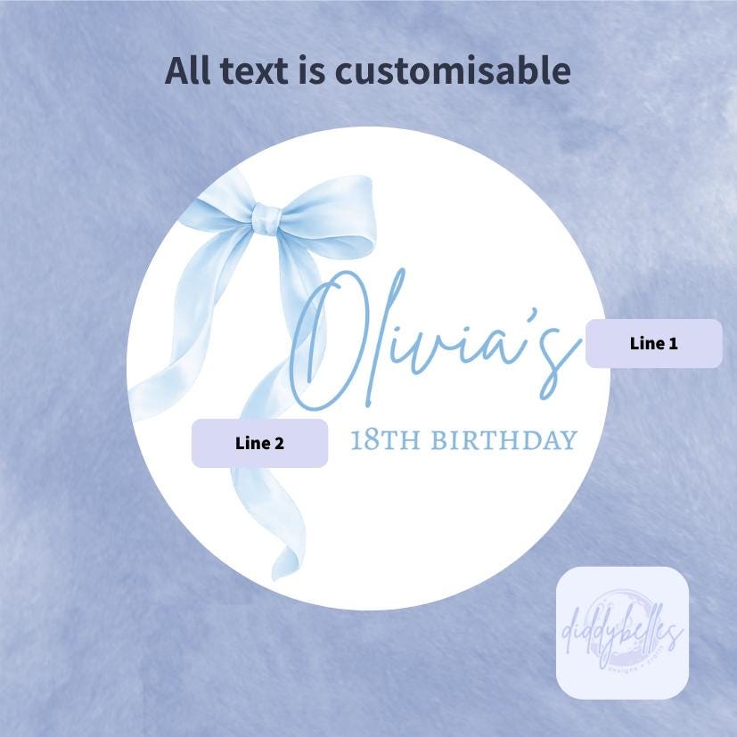 Personalised Bow Birthday Drink Toppers
