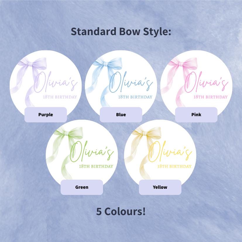 Personalised Bow Birthday Drink Toppers
