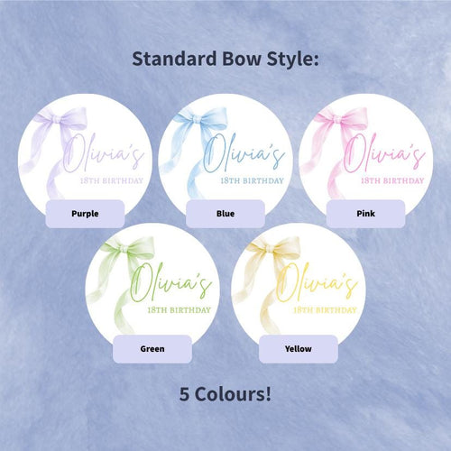 Personalised Bow Birthday Drink Toppers
