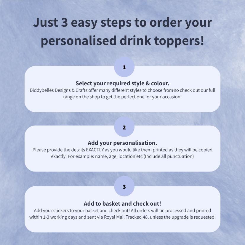 Personalised Bow Birthday Drink Toppers