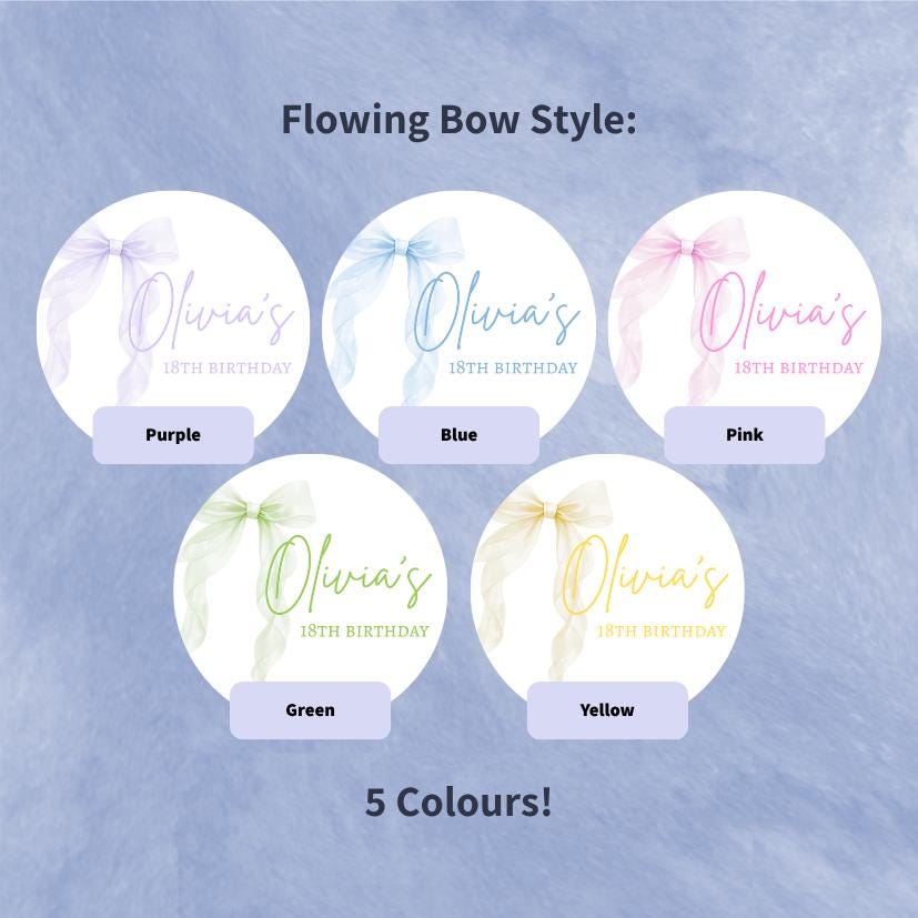 Personalised Bow Birthday Drink Toppers